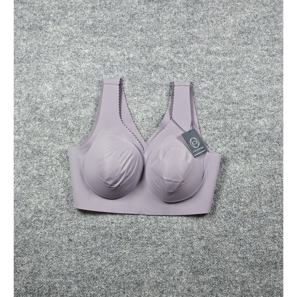 Evelyn & Bobbie Evelyn Bra Size 2XL Purple Wireless Comfort Padded
